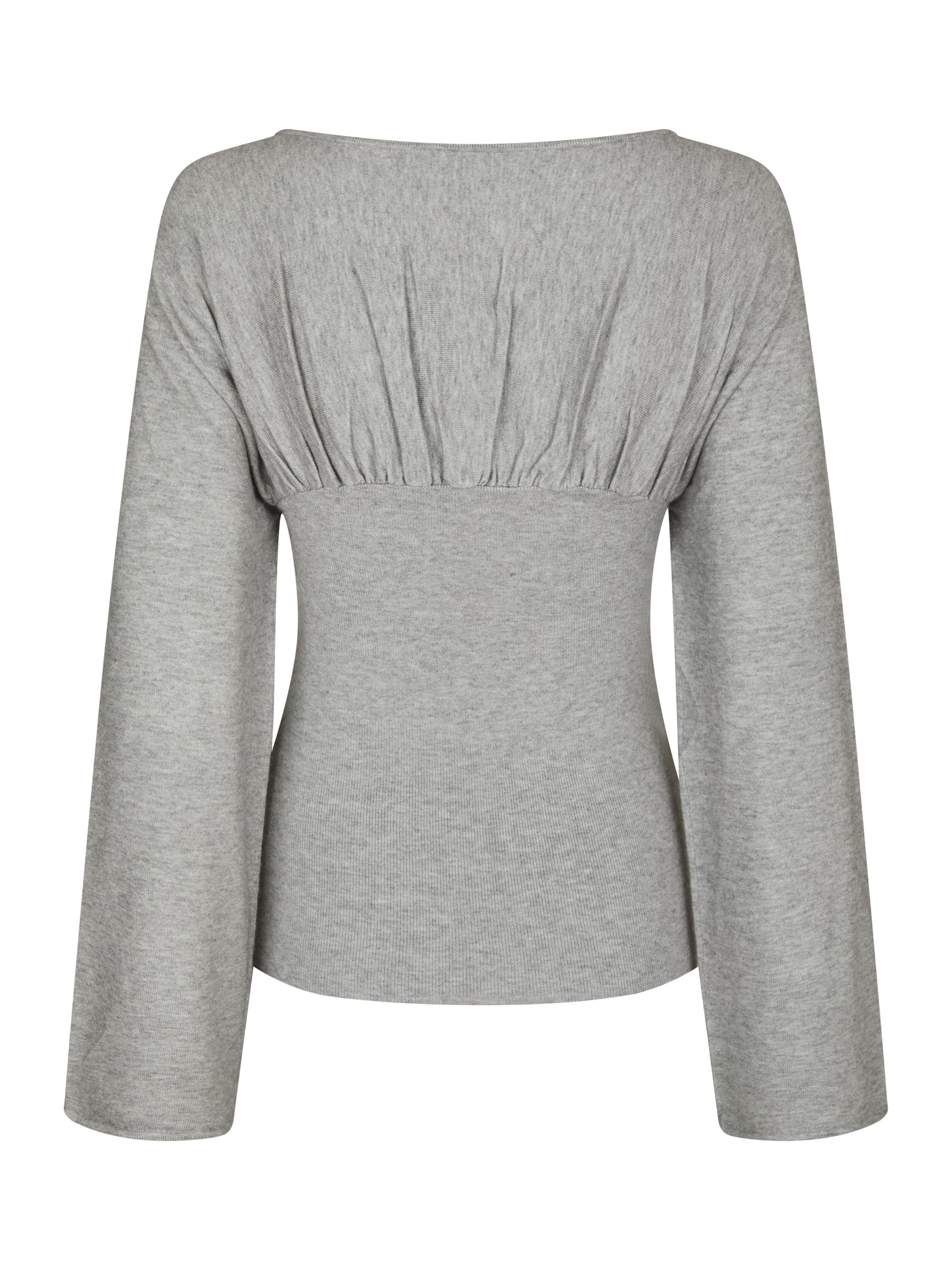 Kaiba Knit bluse - Light Grey Melange